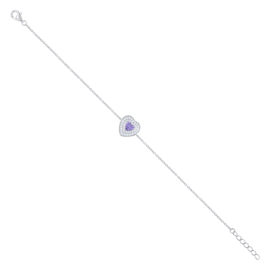925 Sterling Silver Cz Bracelet 7.75"