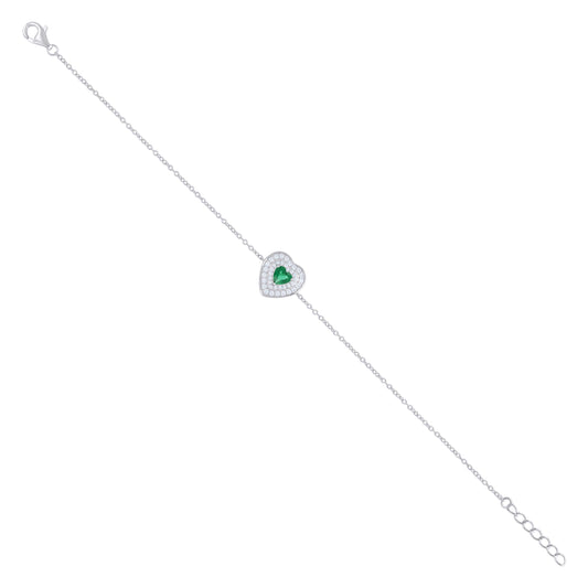 925 Sterling Silver Cz Bracelet 7.75"