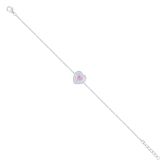925 Sterling Silver Cz Bracelet 7.75"