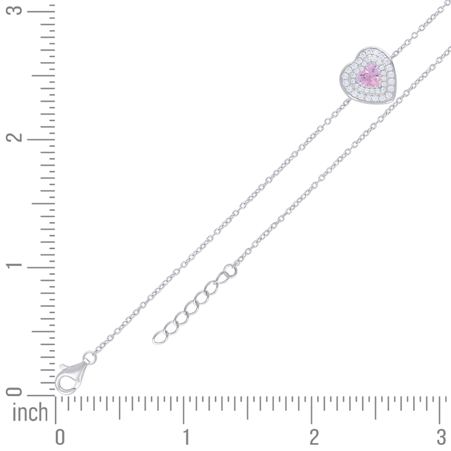 925 Sterling Silver Cz Bracelet 7.75"