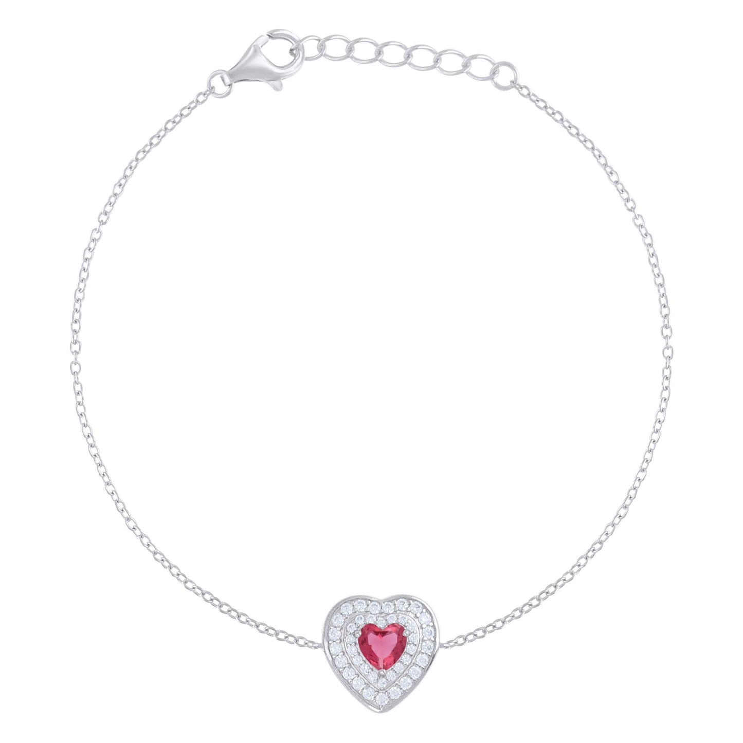 925 Sterling Silver Cz Bracelet 7.75"