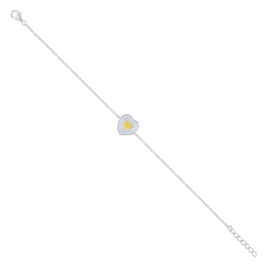 925 Sterling Silver Cz Bracelet 7.75"
