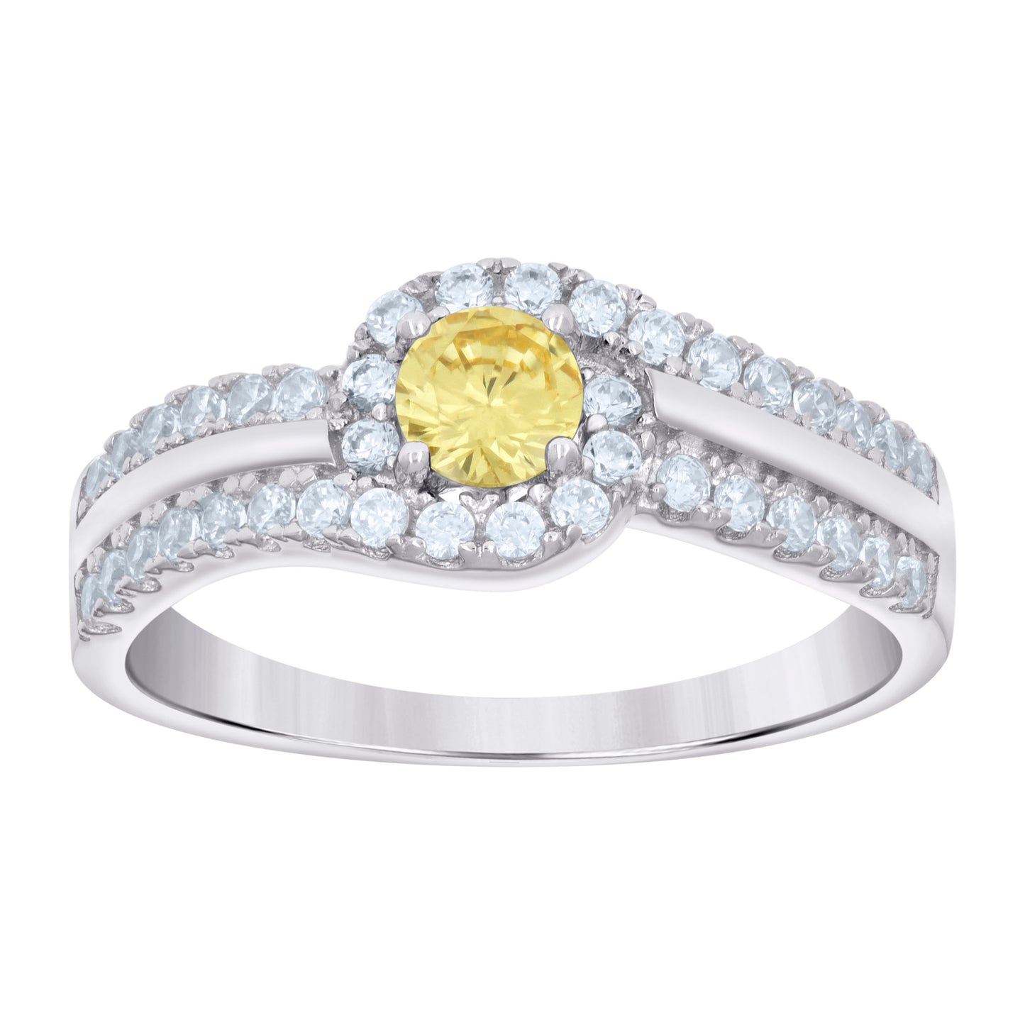 925 Sterling Silver Cz Ring S6