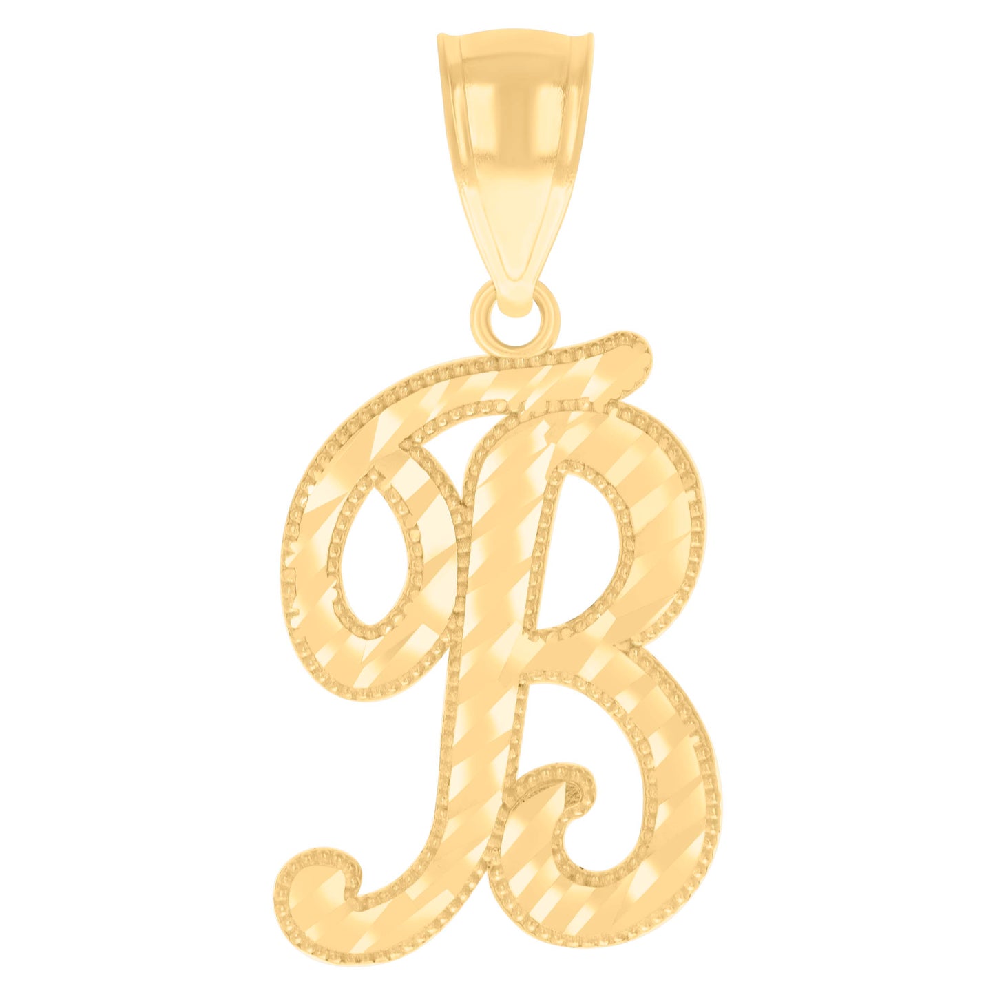 14Kt Gold Initial Pendent B