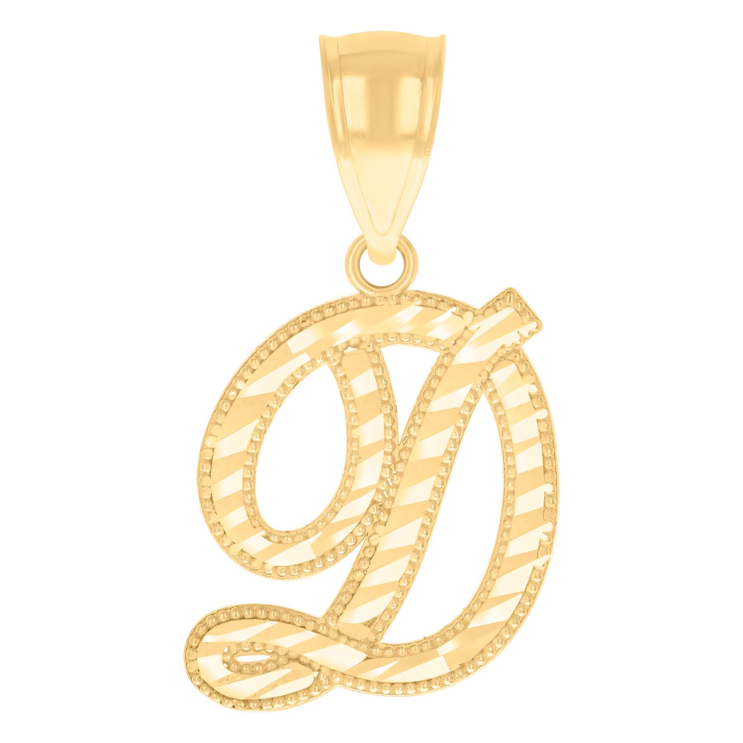 14Kt Gold Initial Pendent D