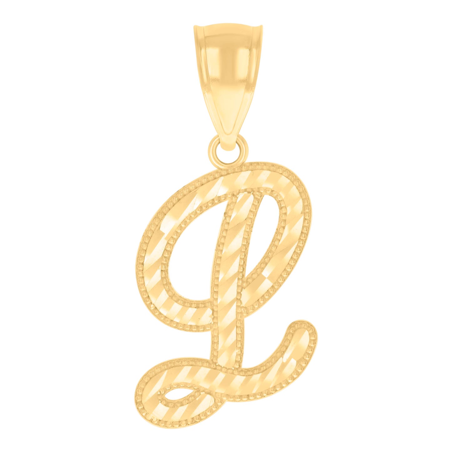 14Kt Gold Initial Pendent L