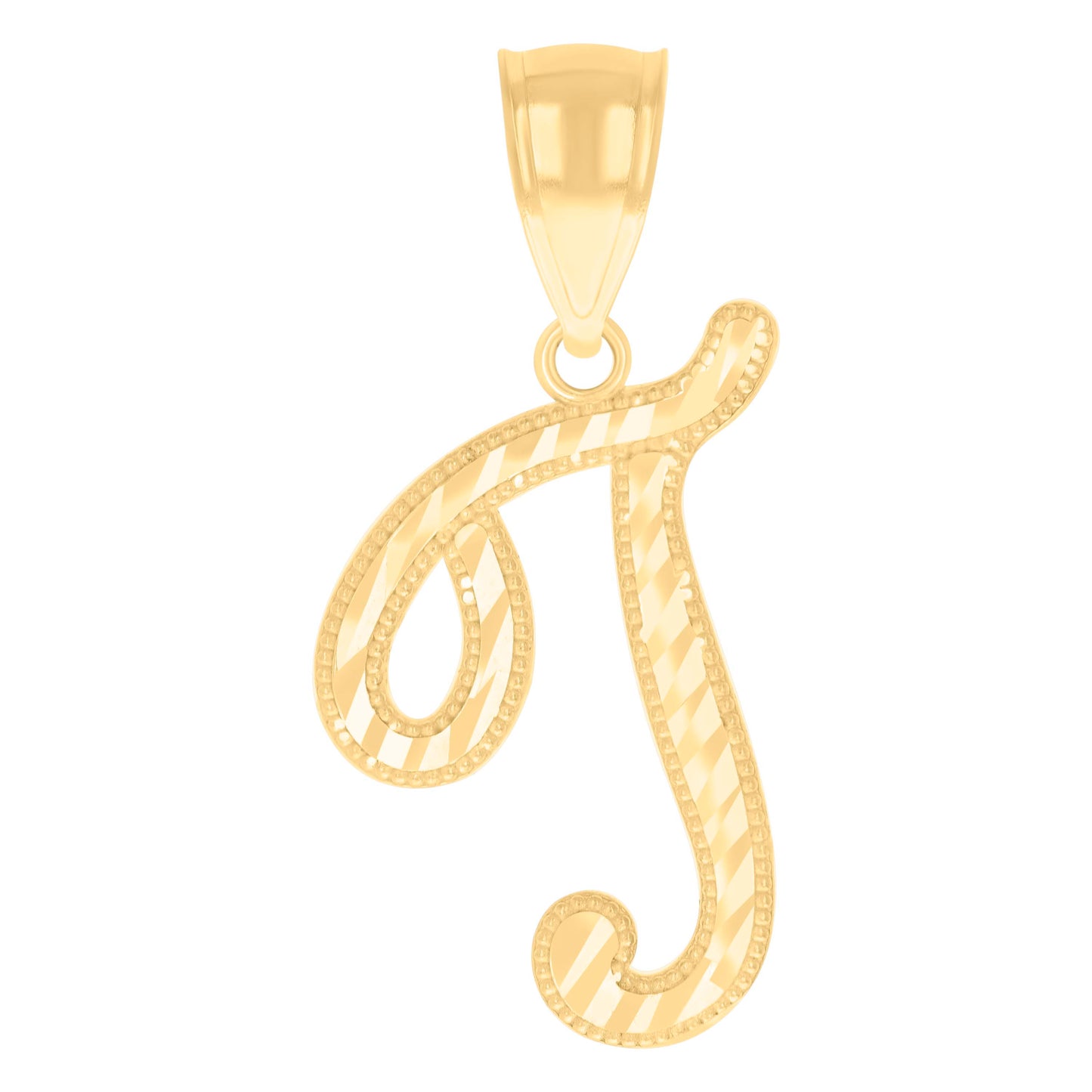 14Kt Gold Initial Pendent T