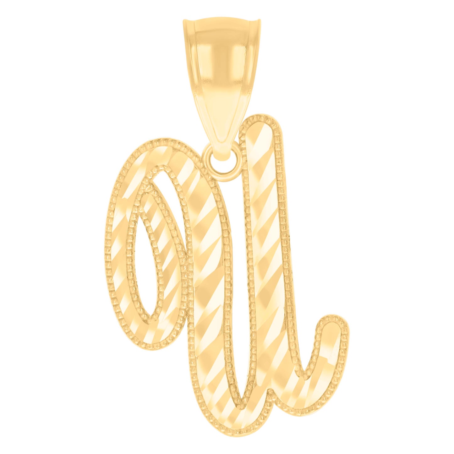 14Kt Gold Initial Pendent U