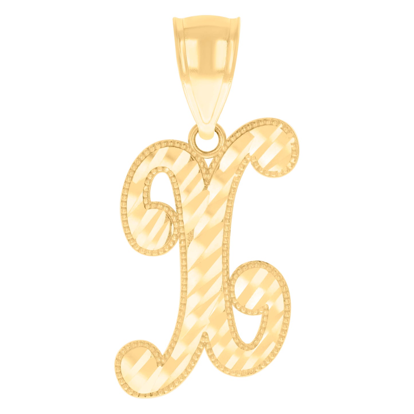 14Kt Gold Initial Pendent X