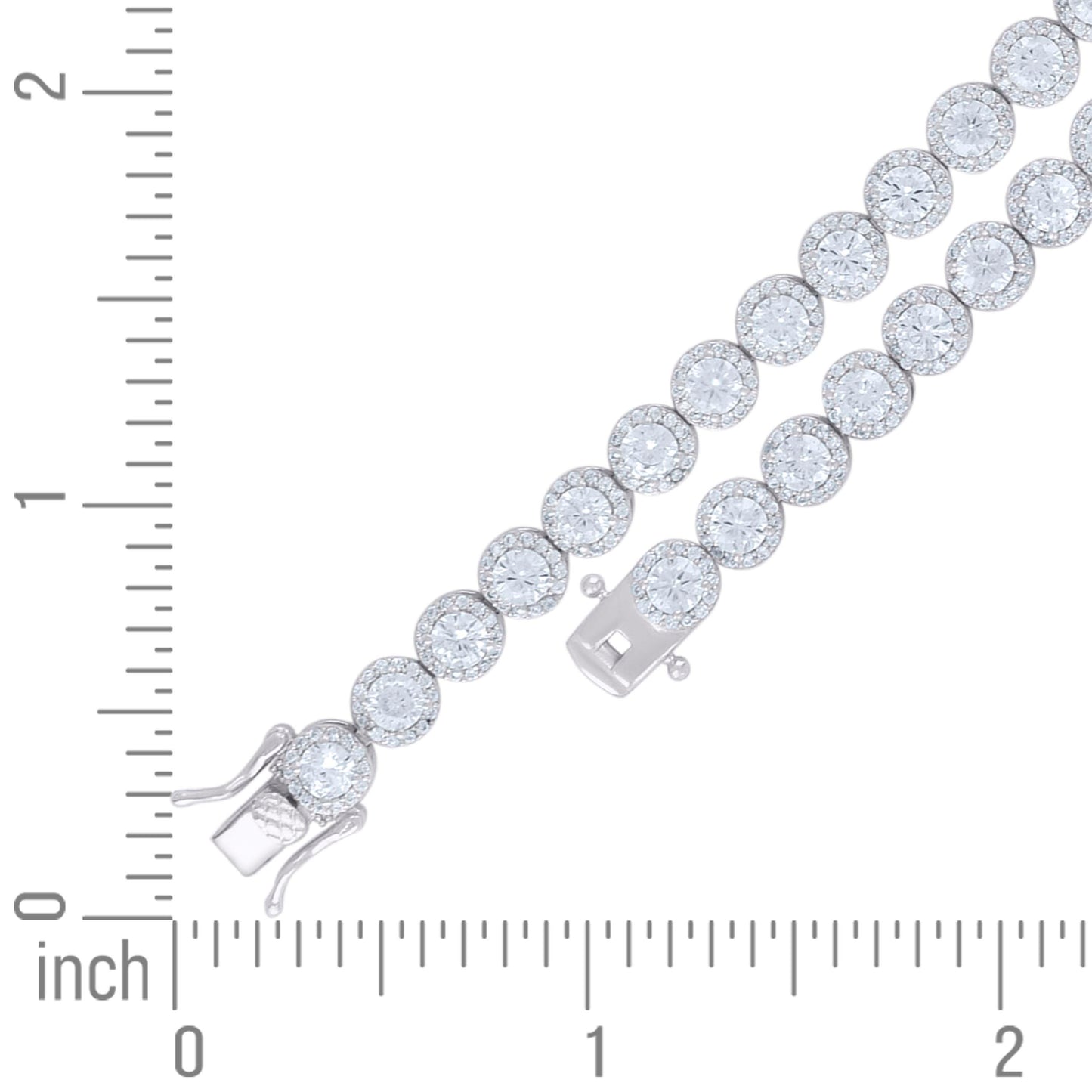 925 Sterling Silver Cz Bracelet 7"