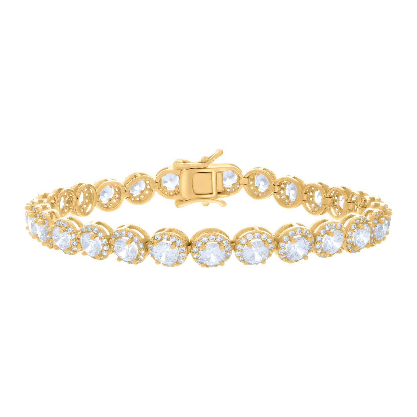 925 Sterling Silver Cz Bracelet 7"