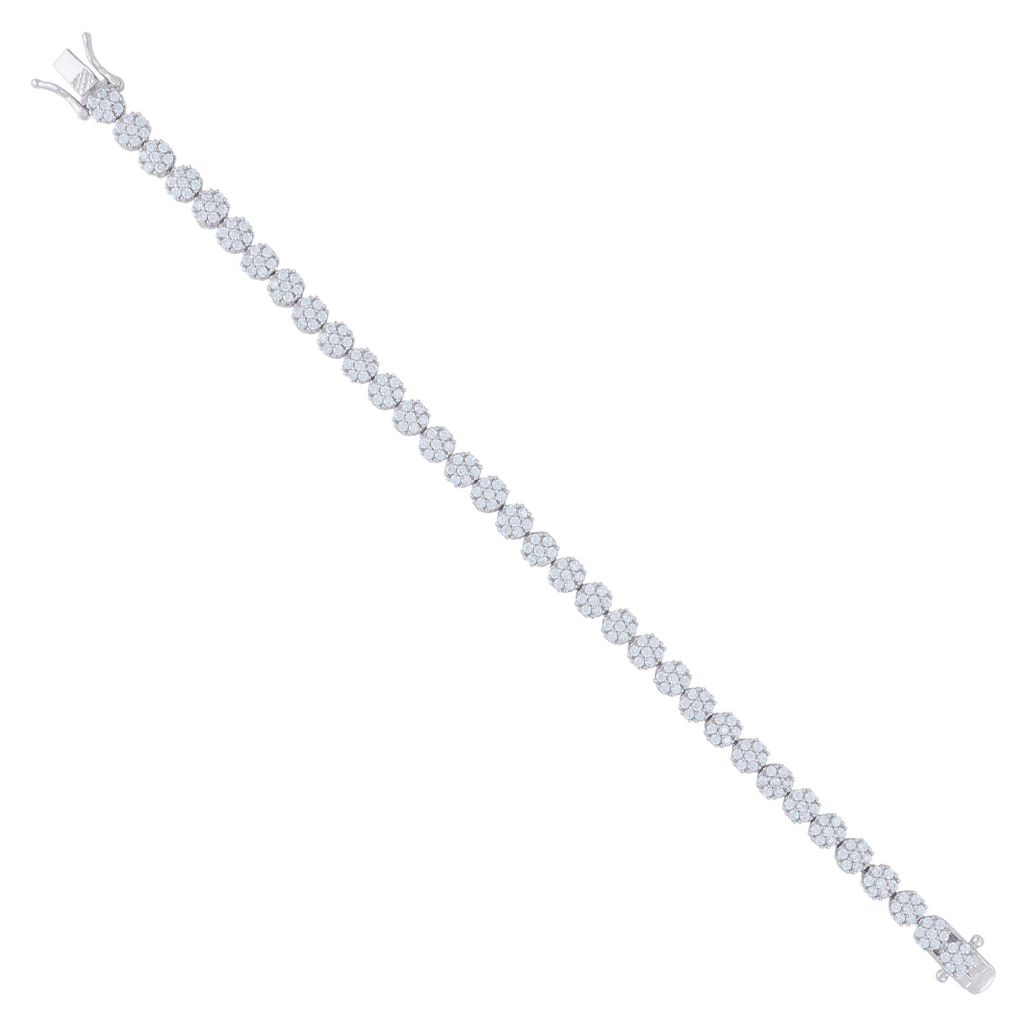 925 Sterling Silver Cz Bracelet 7"