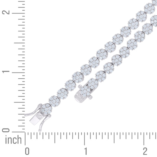 925 Sterling Silver Cz Bracelet 7"