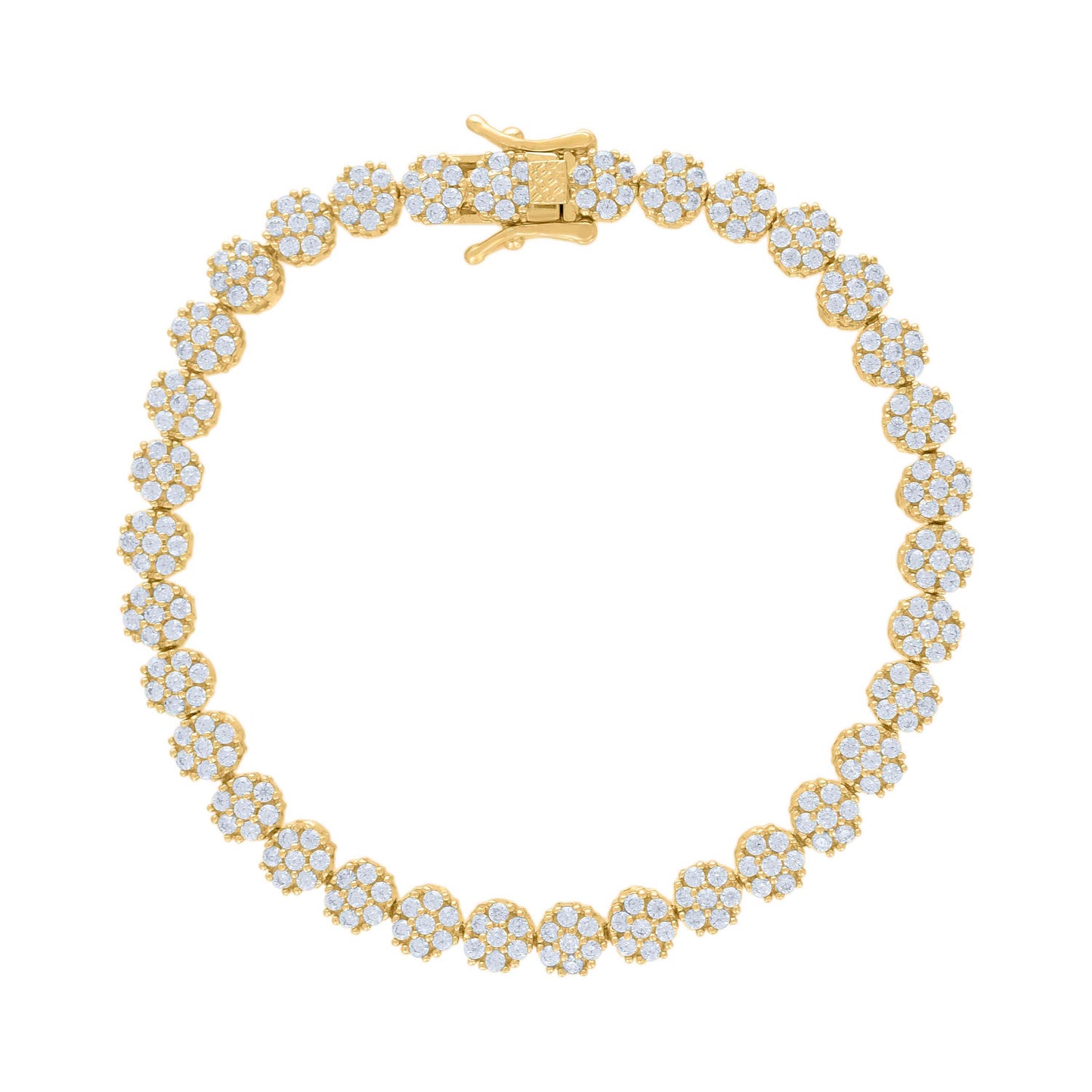 925 Sterling Silver Cz Bracelet 7"