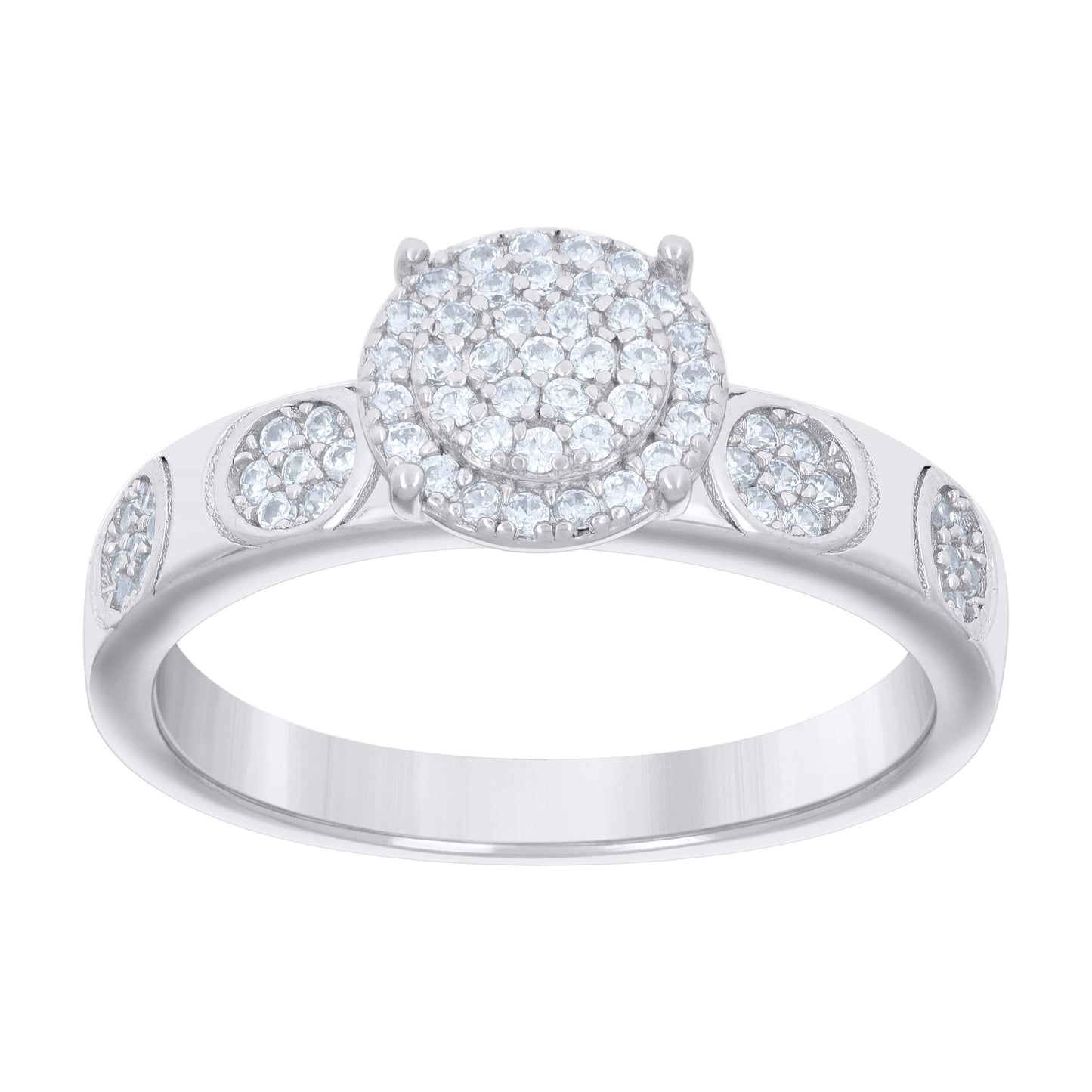 925 Sterling Silver Cz Trio Ring Set S6