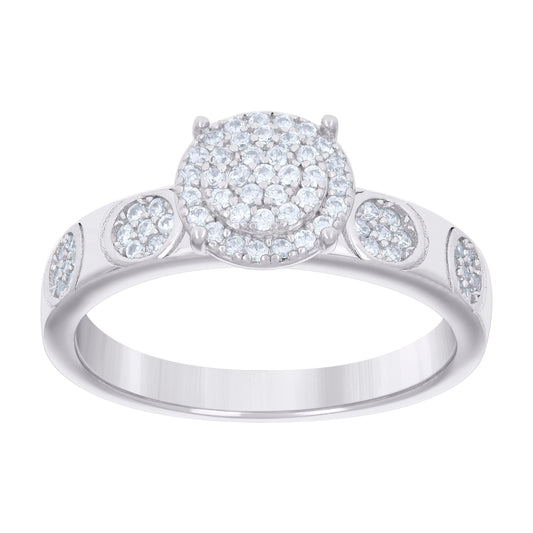 925 Sterling Silver Cz Trio Ring Set S6