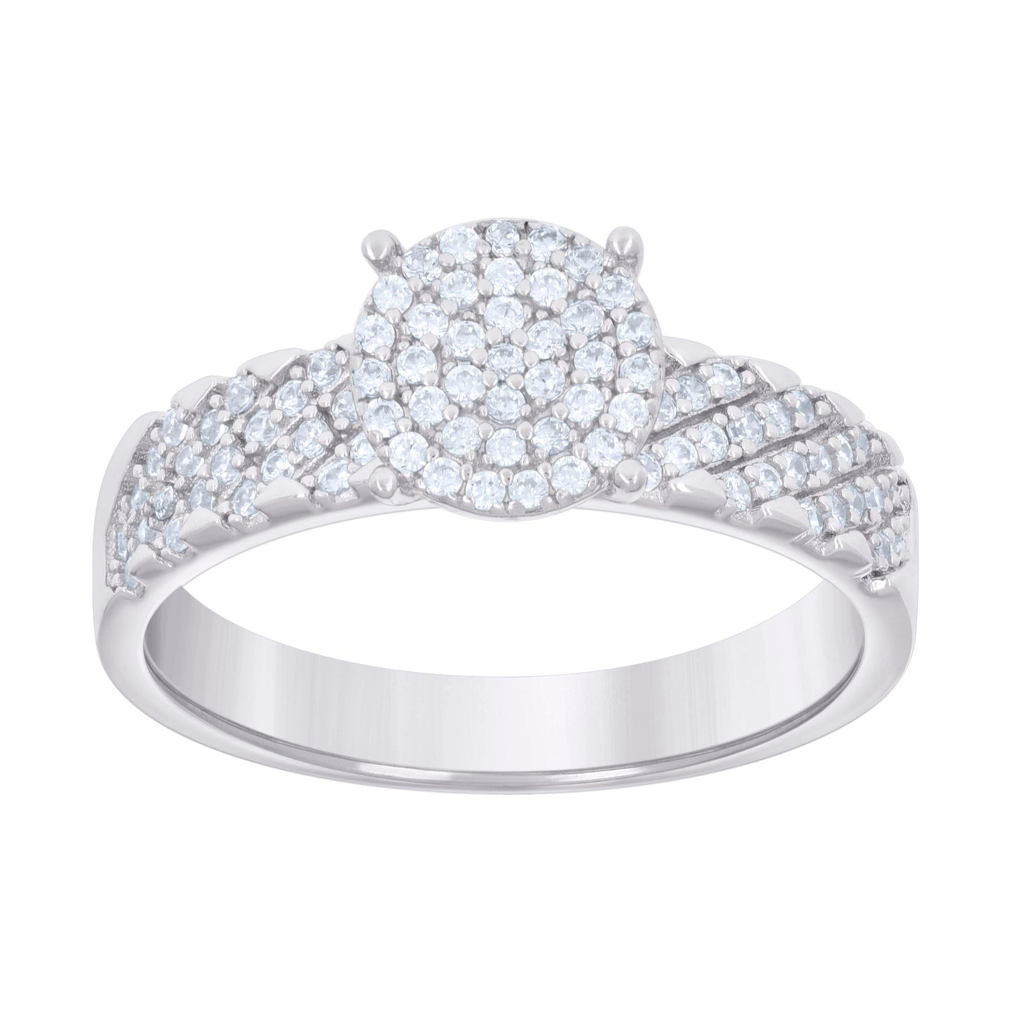 925 Sterling Silver Cz Trio Ring Set S6