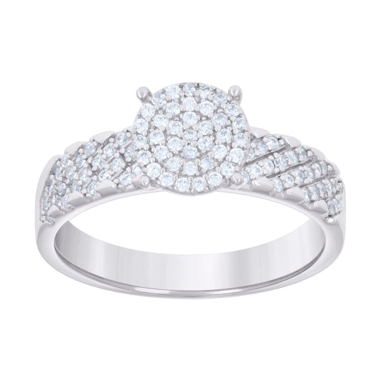 925 Sterling Silver Cz Trio Ring Set S6