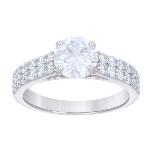 925 Sterling Silver Cz Trio Ring Set S6