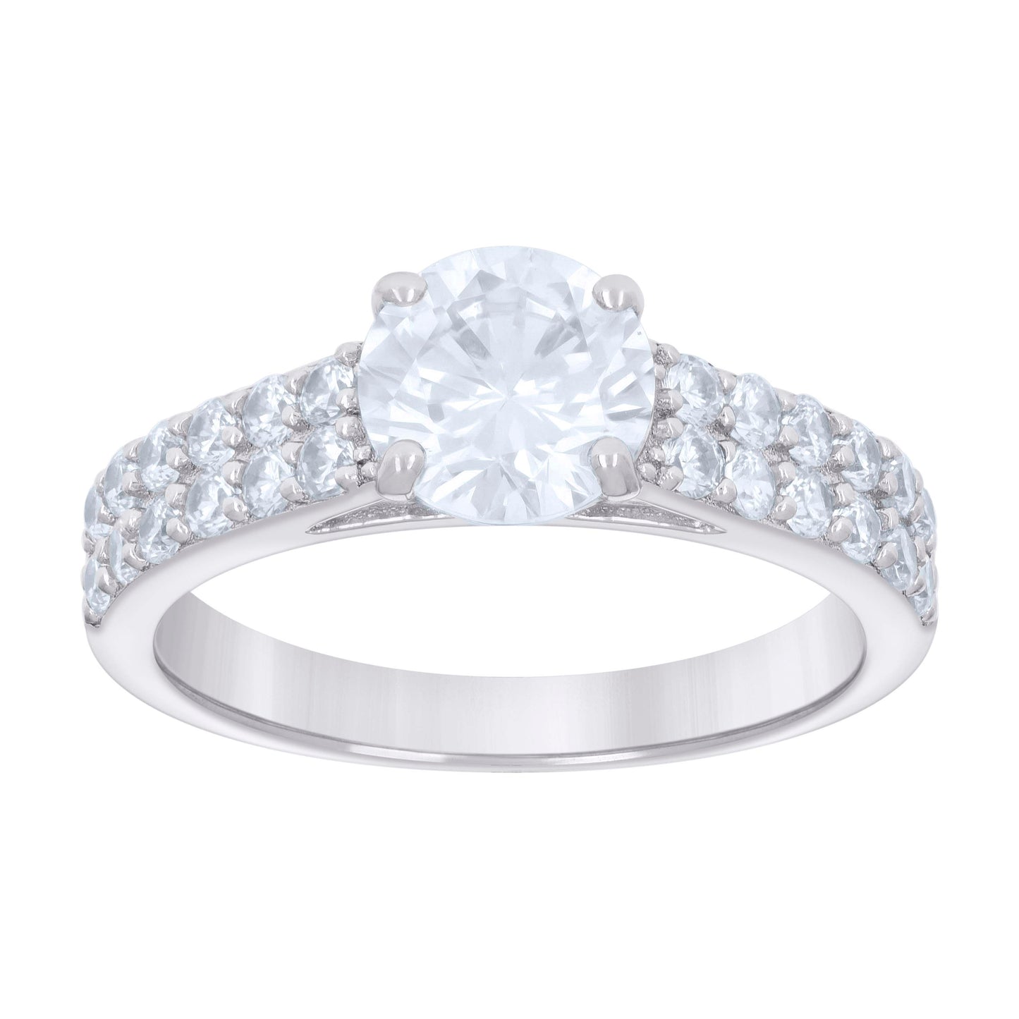 925 Sterling Silver Cz Trio Ring Set S6