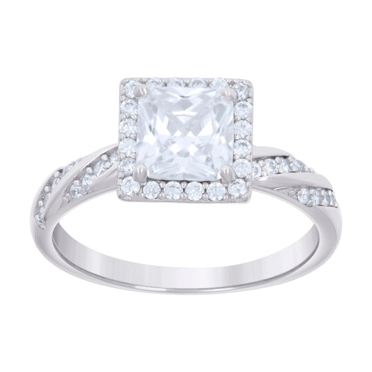 925 Sterling Silver Cz Trio Ring Set S6
