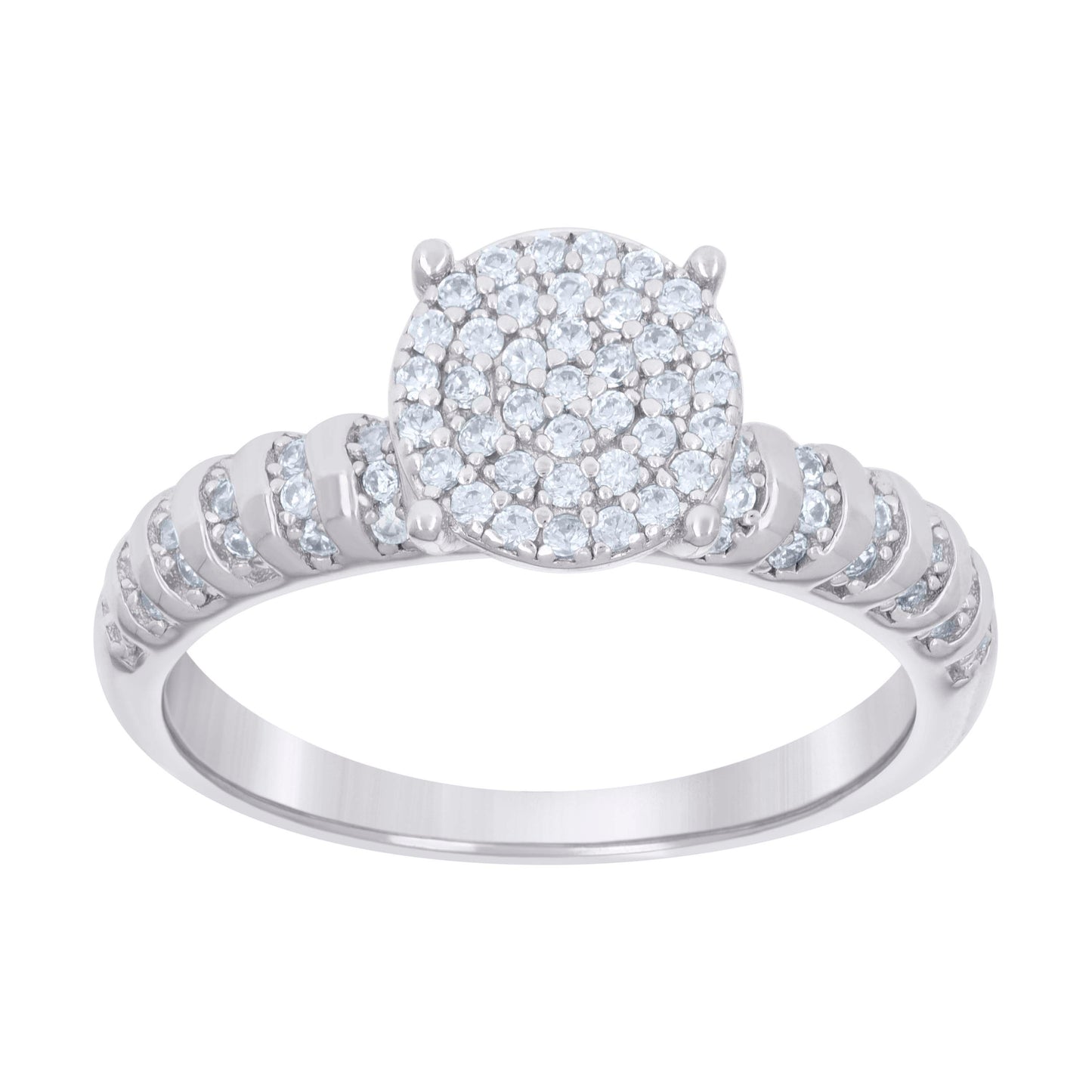 925 Sterling Silver Cz Trio Ring S6