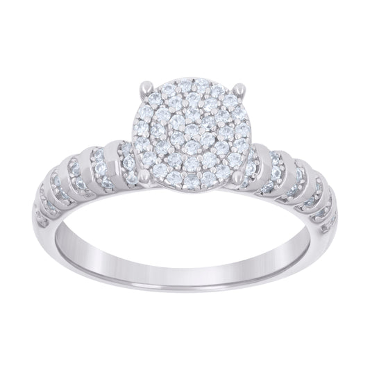 925 Sterling Silver Cz Trio Ring S6