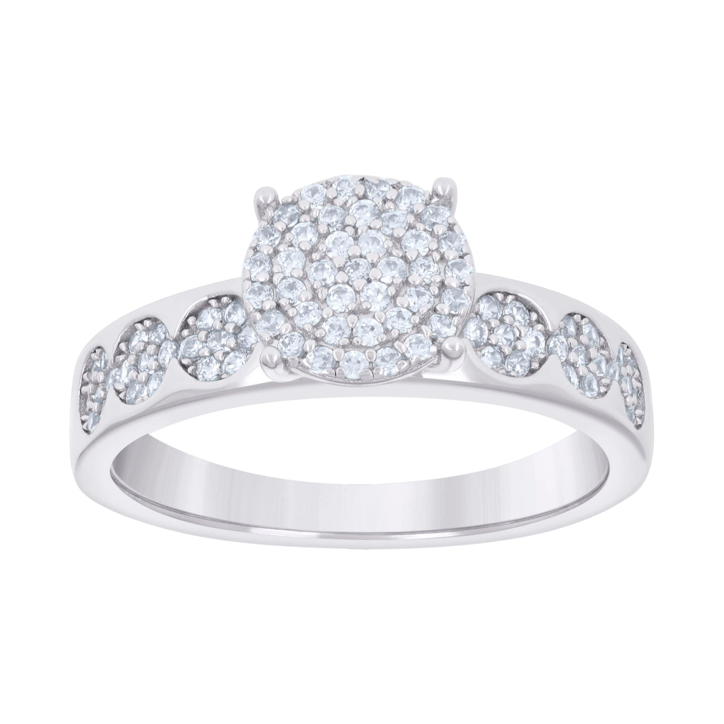 925 Sterling Silver Cz Trio Ring Set S6