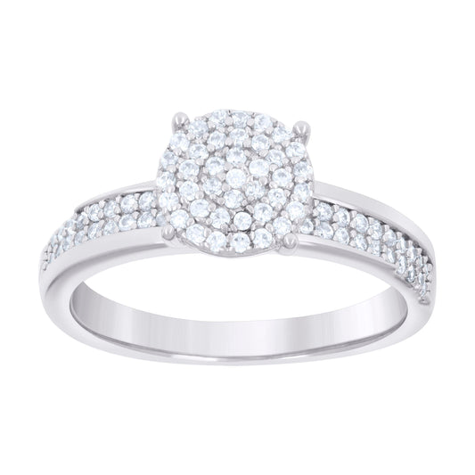 925 Sterling Silver Cz Trio Ring Set S6