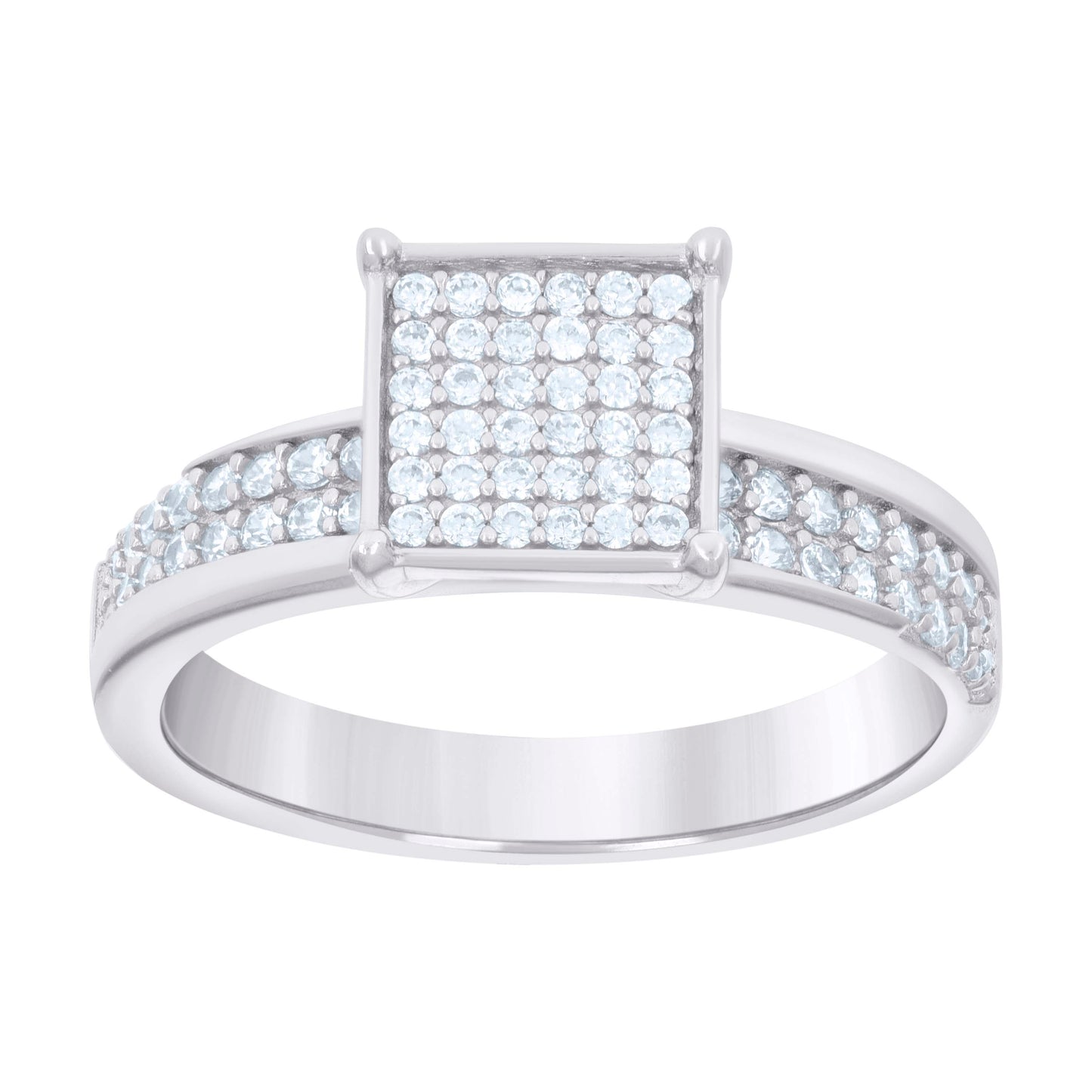 925 Sterling Silver Cz Trio Ring Set S6