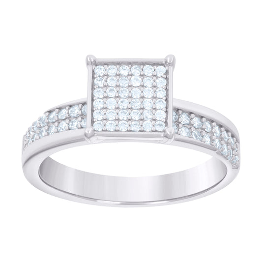 925 Sterling Silver Cz Trio Ring Set S6