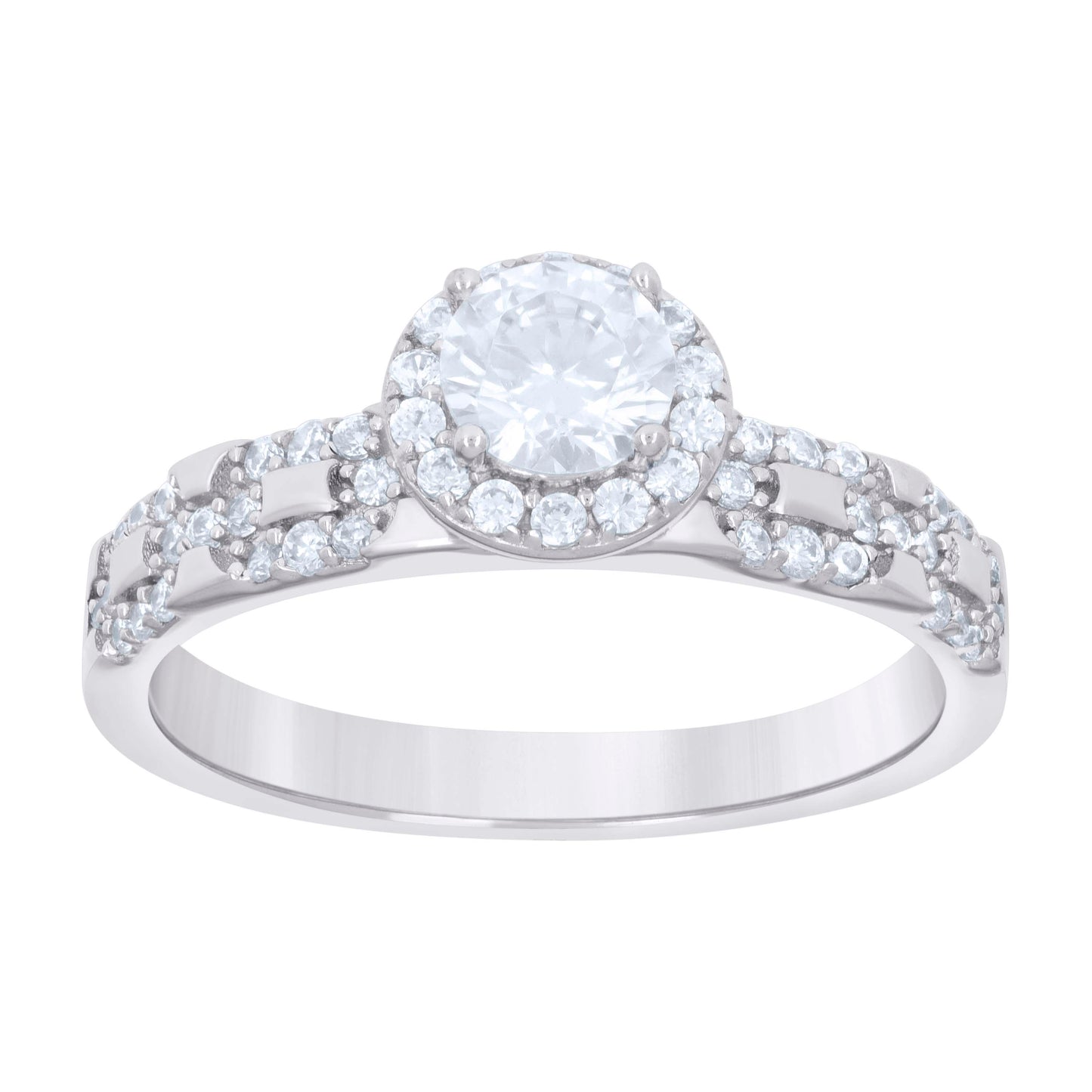 925 Sterling Silver Cz Trio Ring Set S6