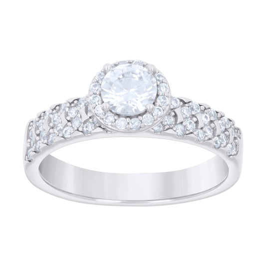 925 Sterling Silver Cz Trio Ring Set S6