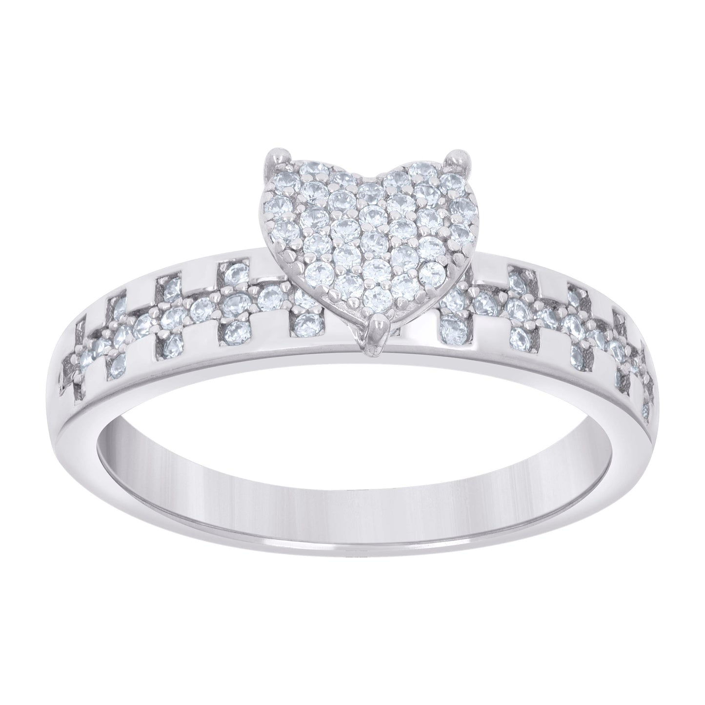 925 Sterling Silver Cz Trio Ring Set S6