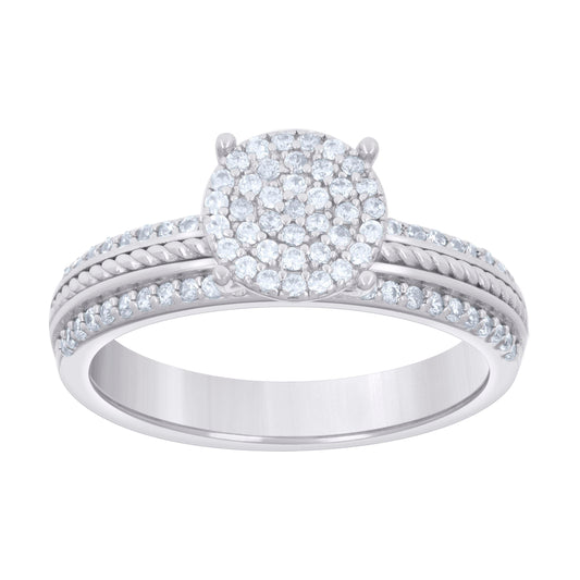 925 Sterling Silver Cz Trio Ring Set S6