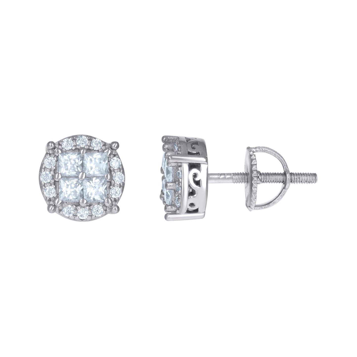925 Silver Earrings With Moissanite Stones Ctw 1.4