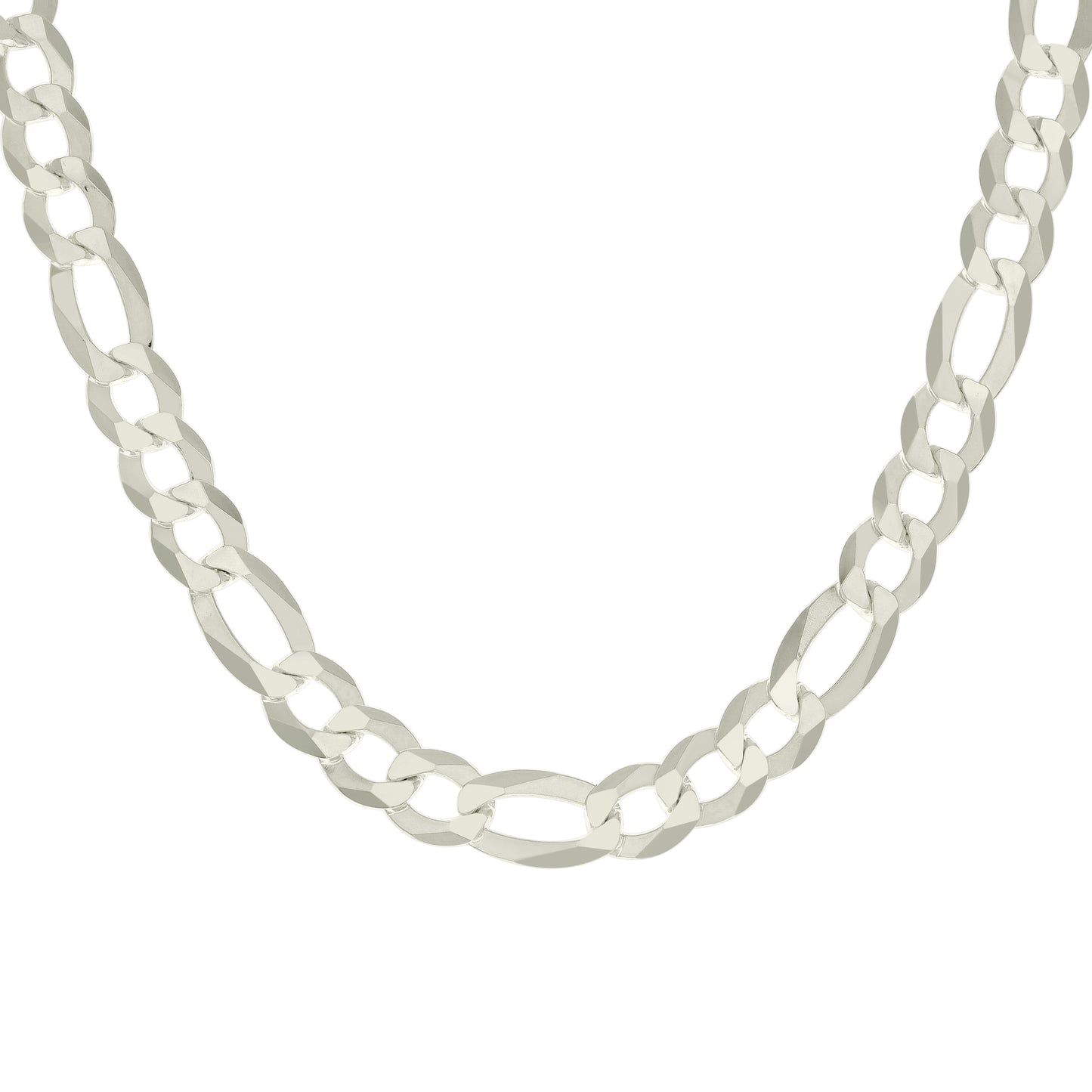 925 Silver Super Flat Figaro Chain 11mm