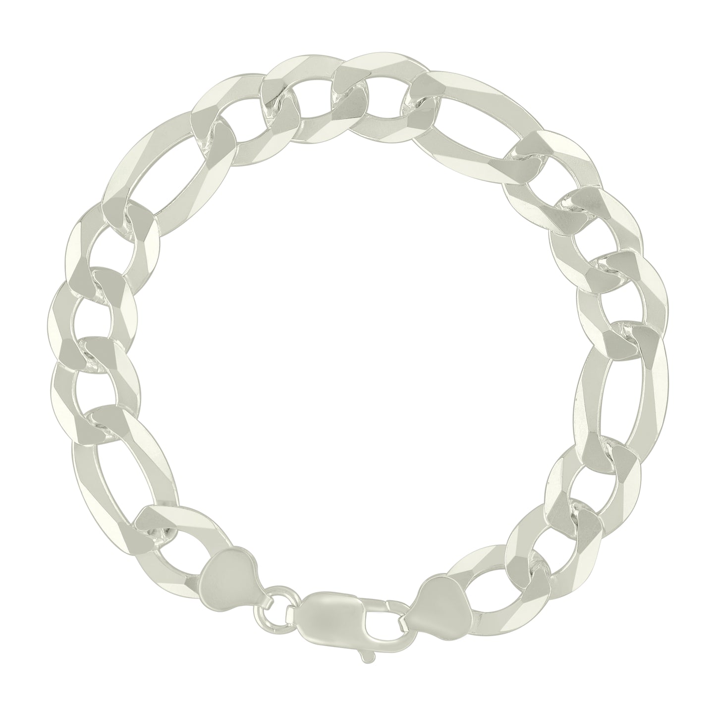 925 Silver Super Flat Figaro Chain 11mm