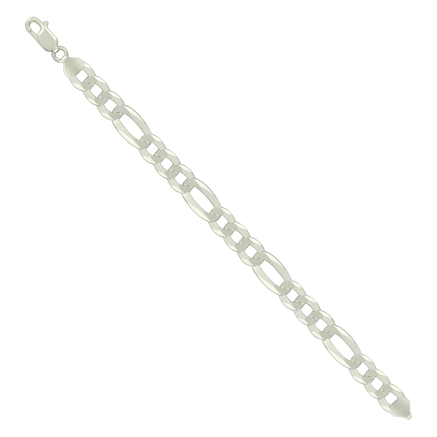 925 Silver Super Flat Figaro Chain 11mm
