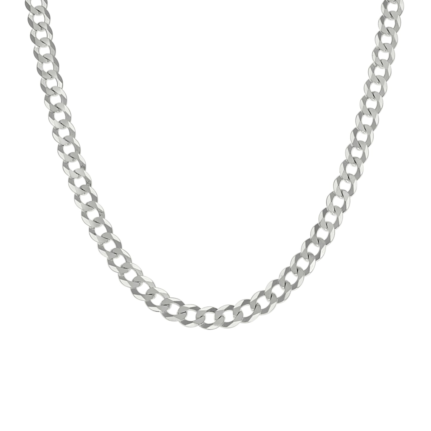 925 Silver Solid Super Flat Cuban Chain Silver 6mm
