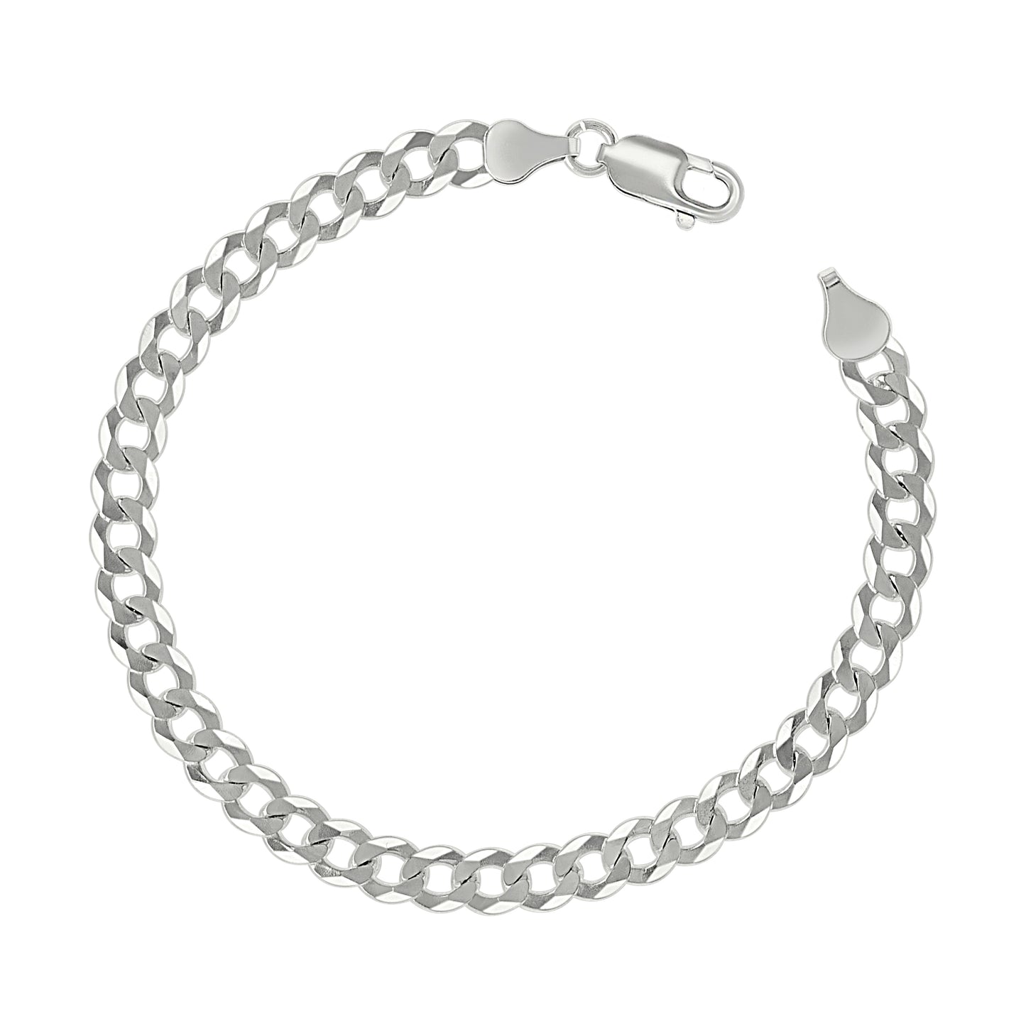 925 Silver Solid Super Flat Cuban Chain Silver 6mm