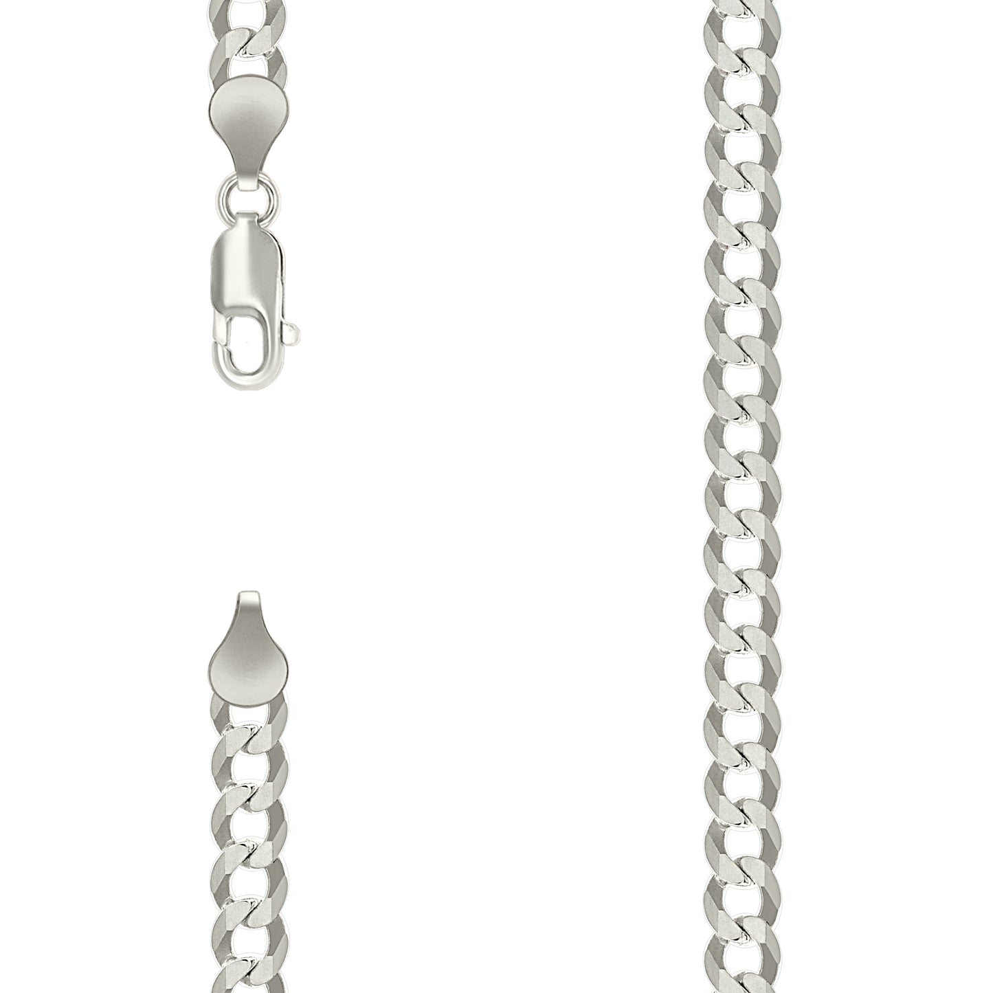 925 Silver Solid Super Flat Cuban Chain Silver 6mm