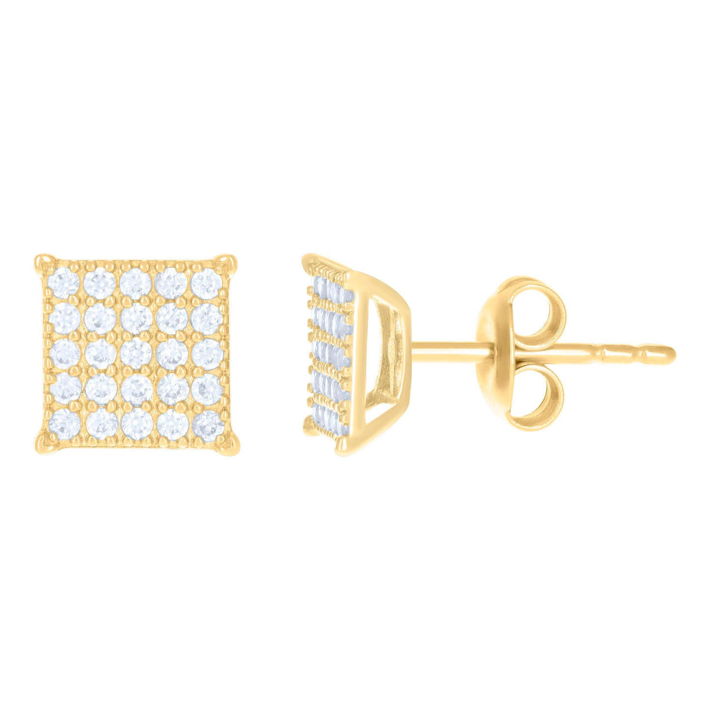 10Kt Gold Cz Earrings 7.3mm