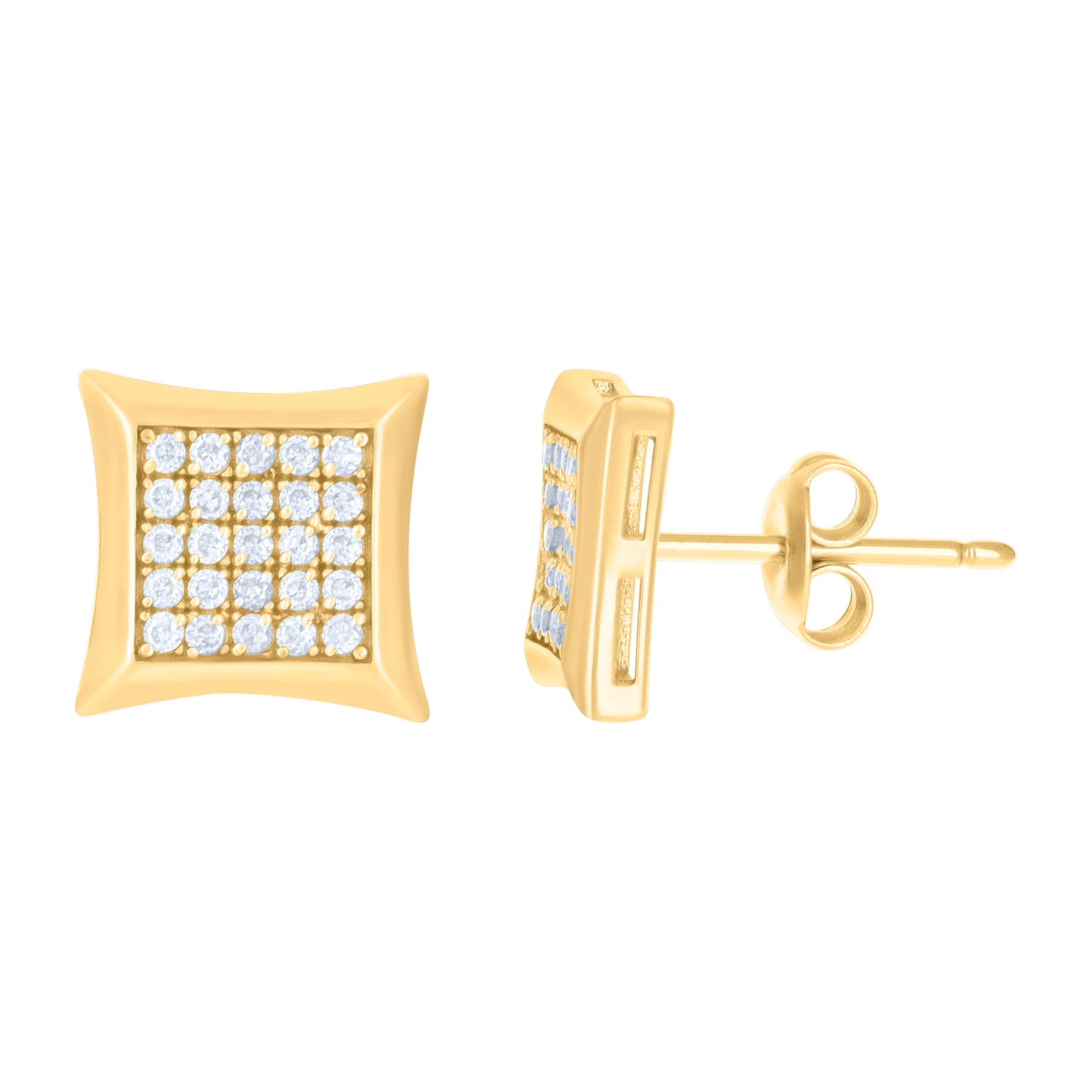 10Kt Gold Cz Earrings 8.65mm