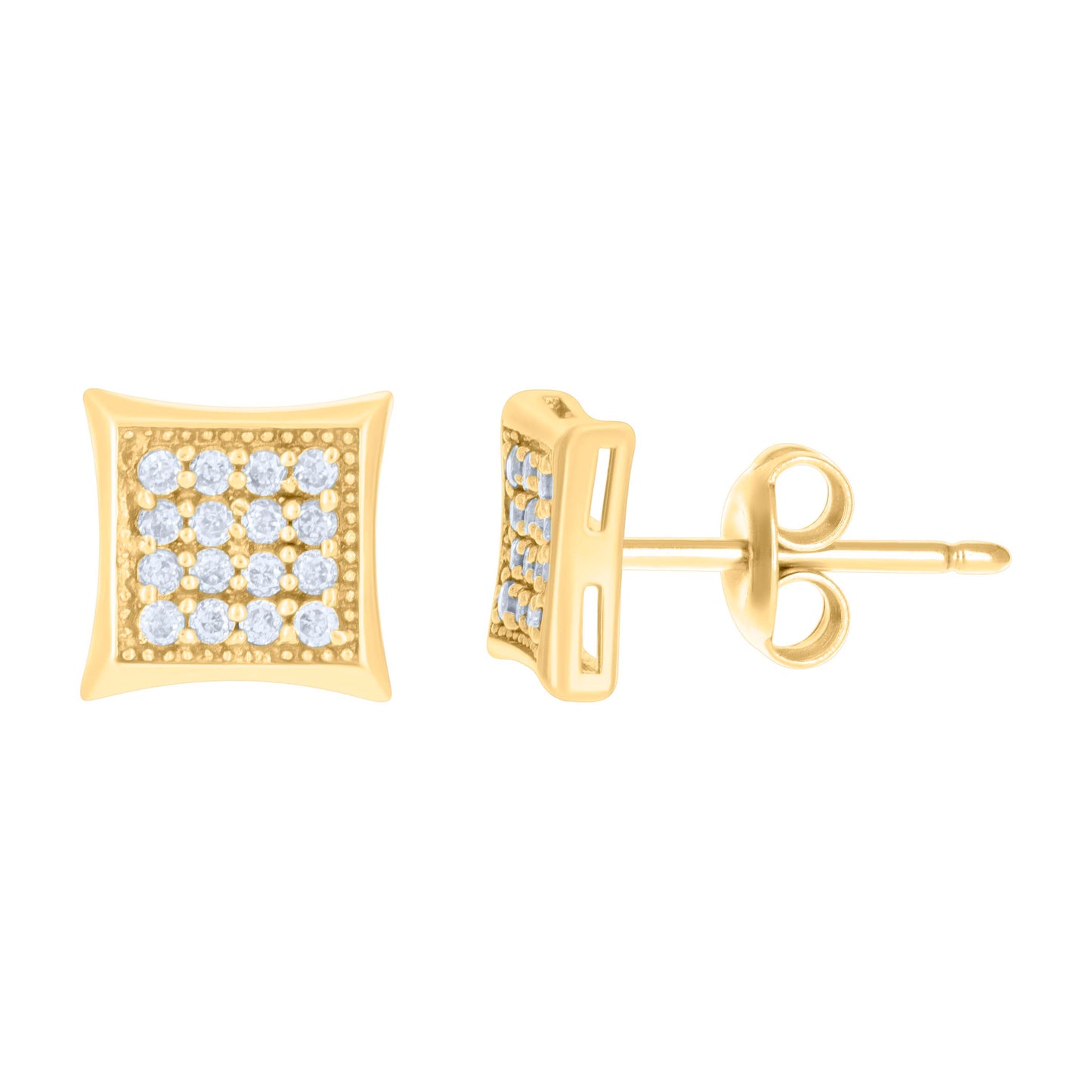 10Kt Gold Cz Earrings 6.75mm