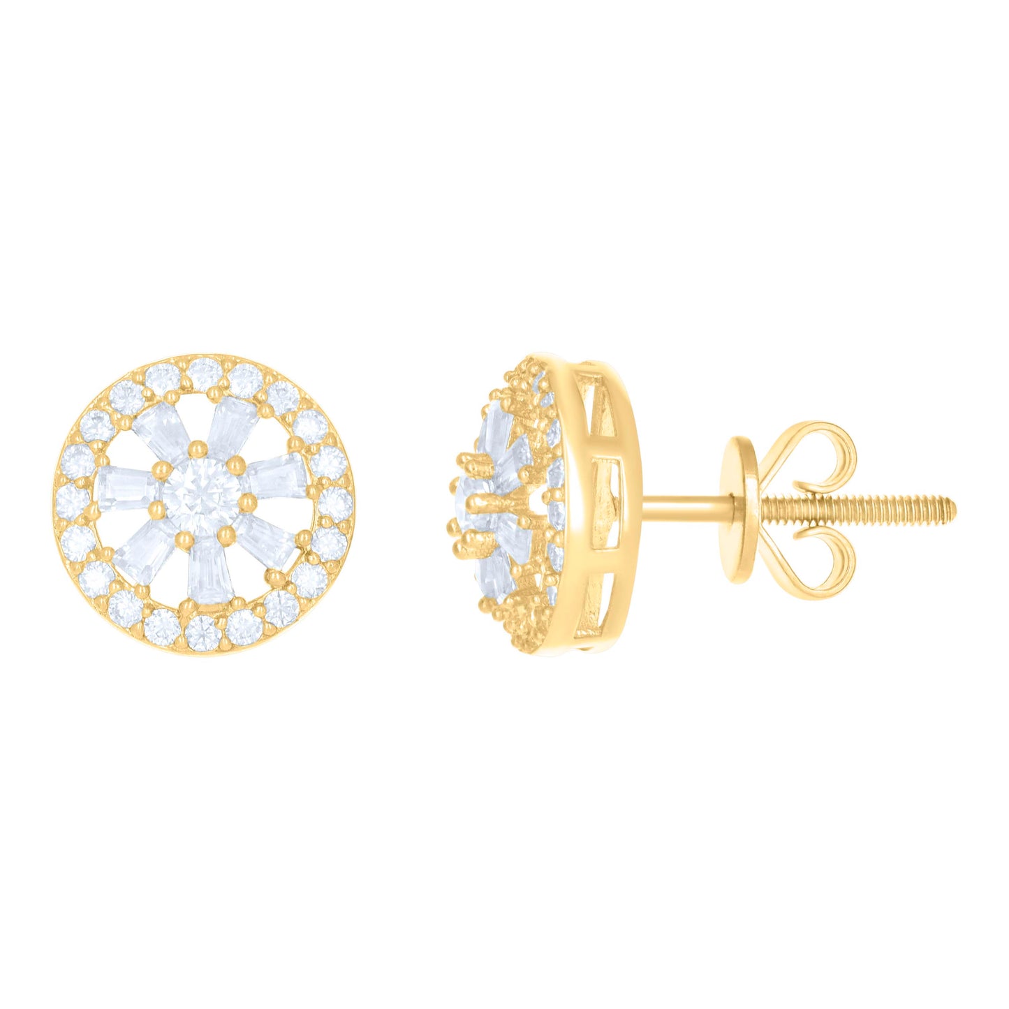 10kt Yellow Gold Womens Moissanite 1.106ct Fashion Stud Earrings