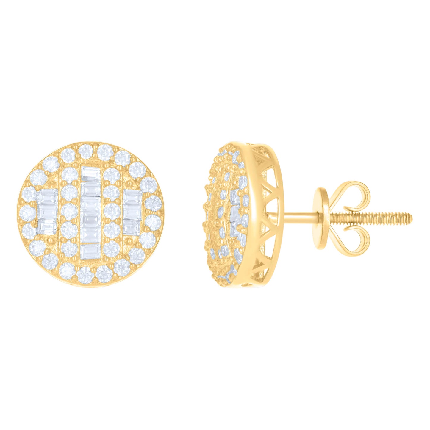 10kt Yellow Gold Womens Moissanite 0.736ct Fashion Stud Earrings