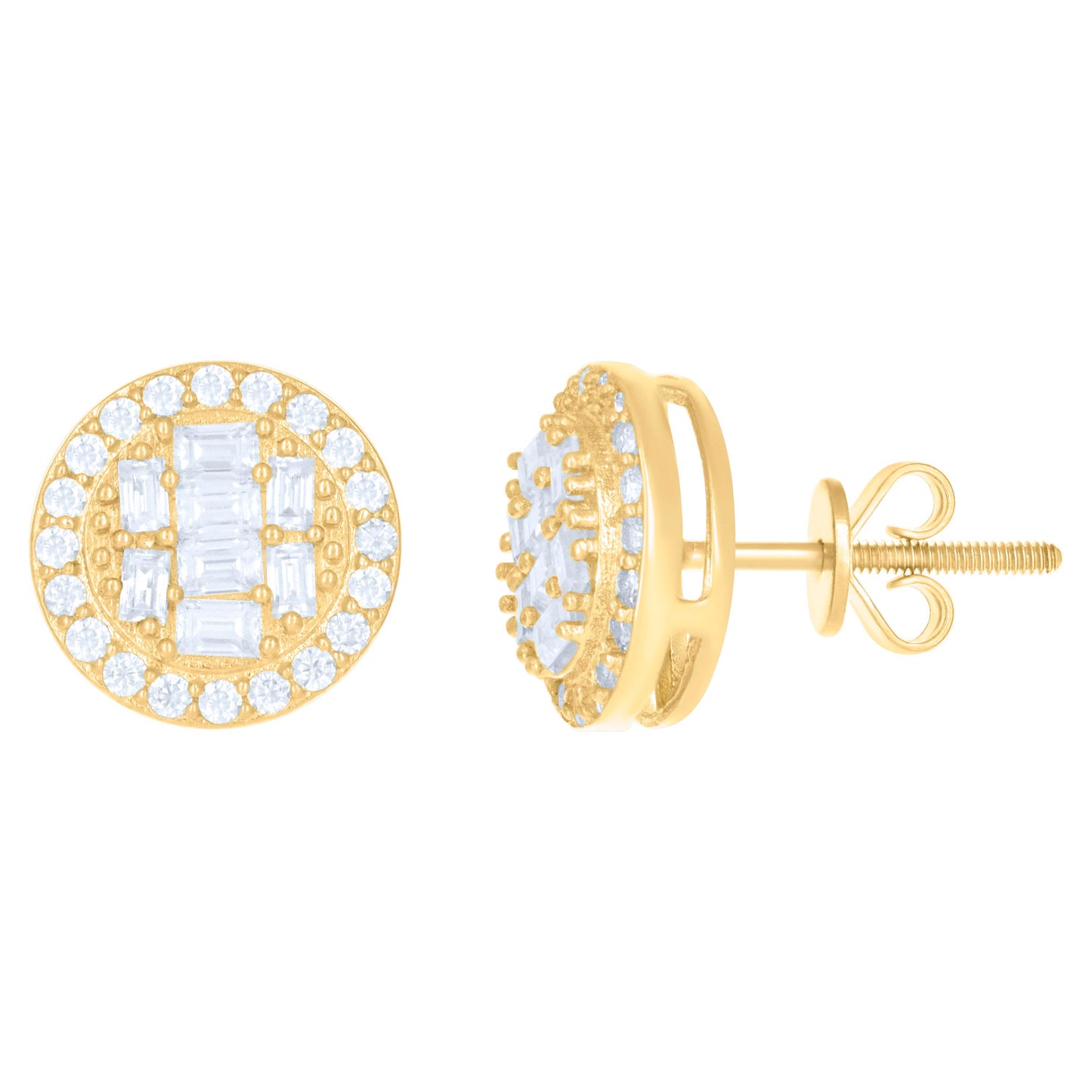 10kt Yellow Gold Womens Moissanite 1.12ct Fashion Stud Earrings