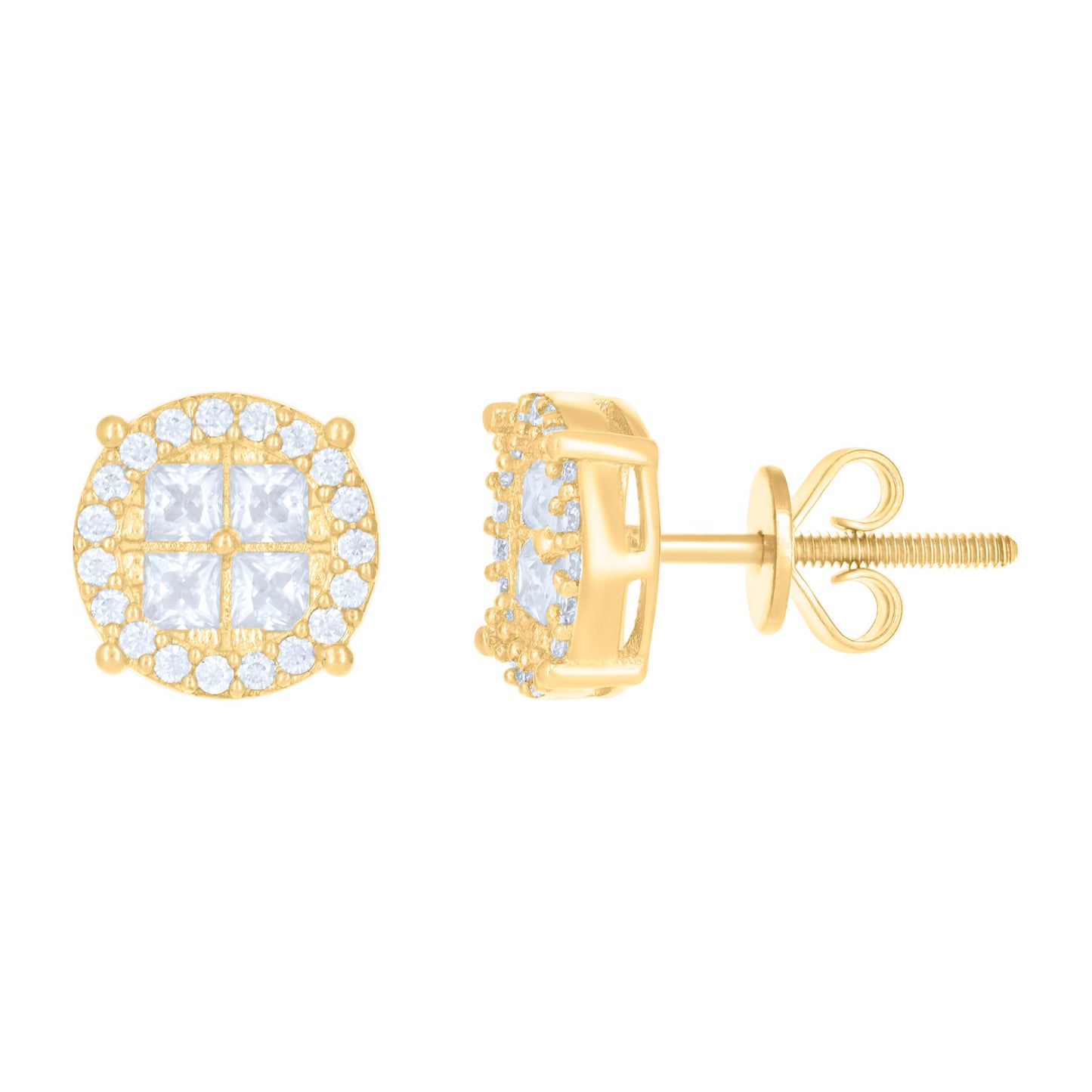 10kt Yellow Gold Womens Moissanite 0.80ct Fashion Stud Earrings