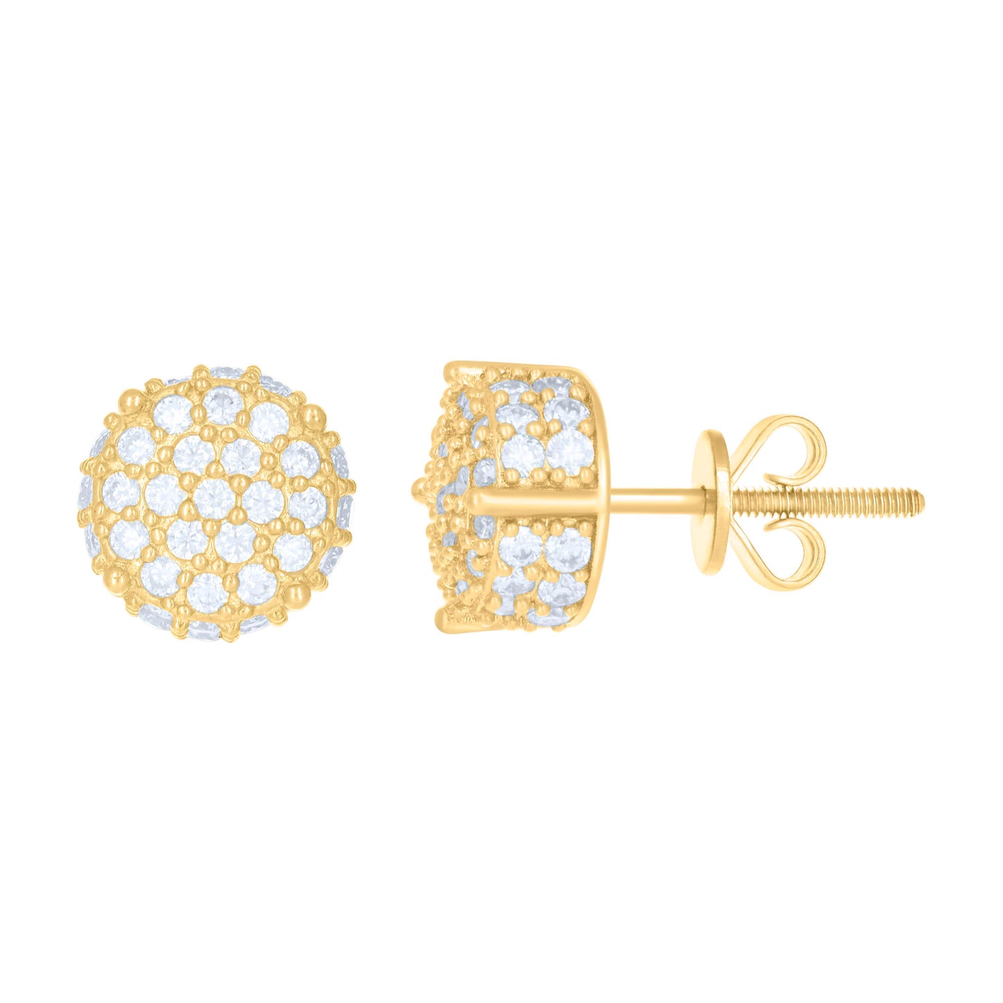 10kt Yellow Gold Womens Moissanite 0.64ct Fashion Stud Earrings